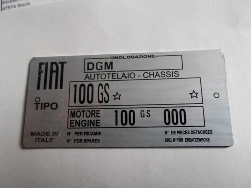 Targa fiat tipo - tipo, 100